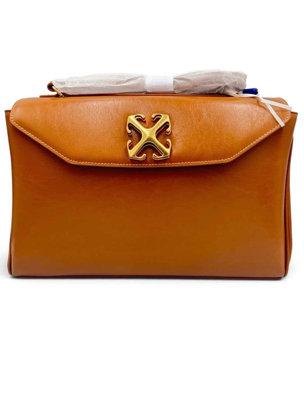 ✨💎NWT💎✨OFF-WHITE JITNEY 2.8 Large Camel Calfskin Bag